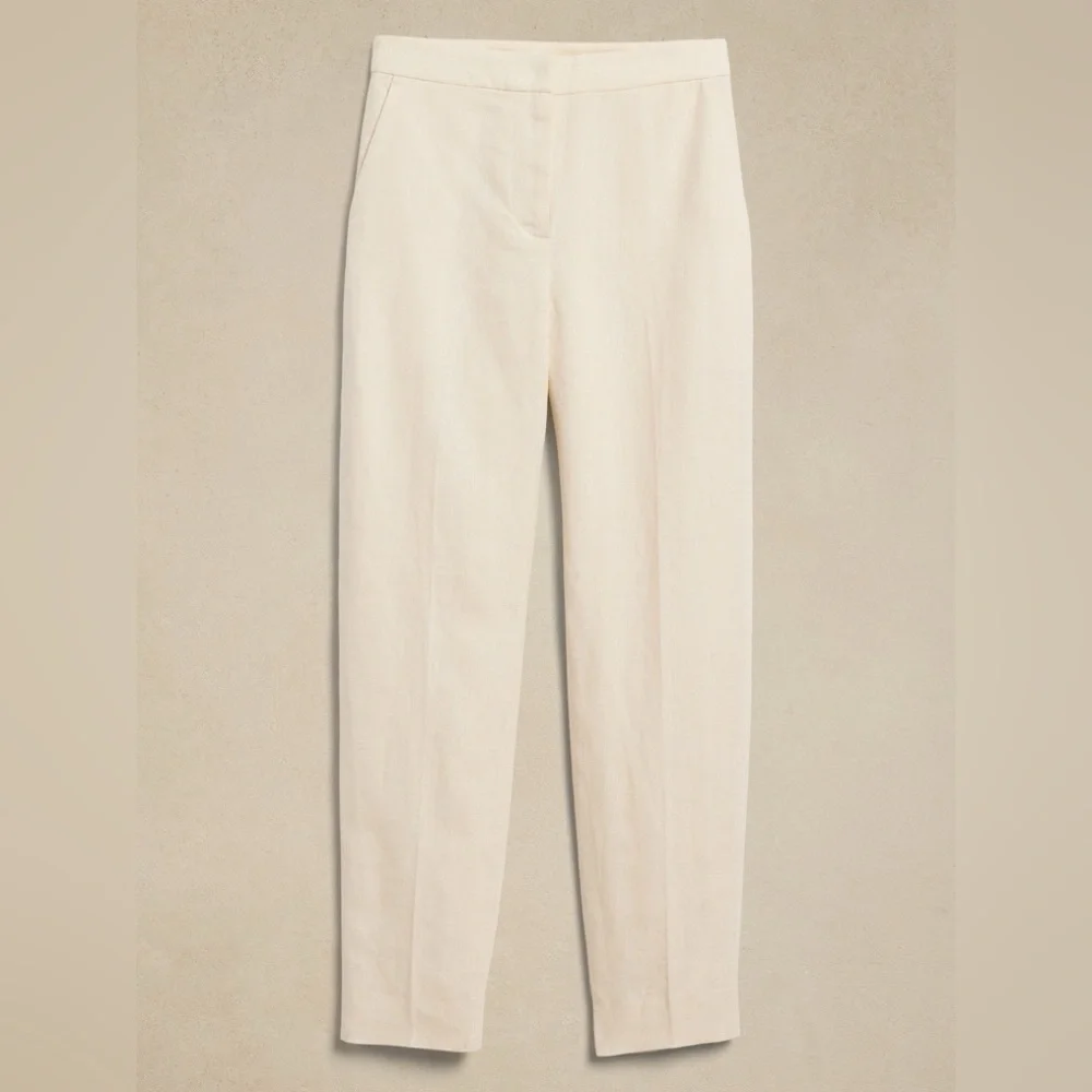 NEW! Banana Republic Savanna Breeze Yellow Lina Slim Linen Pant - Size 16 🖥️3️⃣
